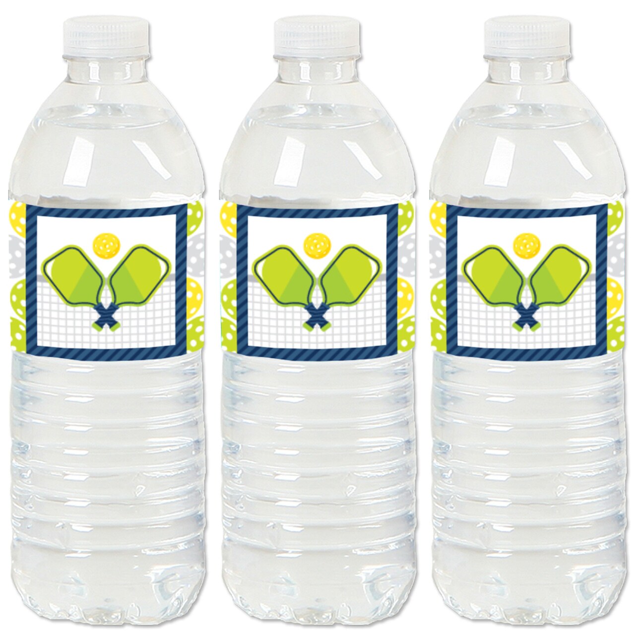 Big Dot of Happiness Let’s Rally - Pickleball - Birthday or Retirement Party Water Bottle Sticker Labels - Set of 20